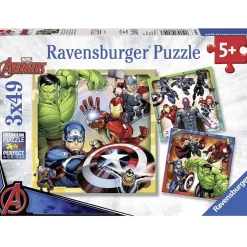 RAVENSBURGER - Puzzle les puissants avengers 3x49 pcs