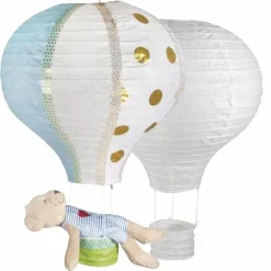 RAYHER - 3 lampions en papier montgolfière à chassis métallique ø 30 x 40 cm