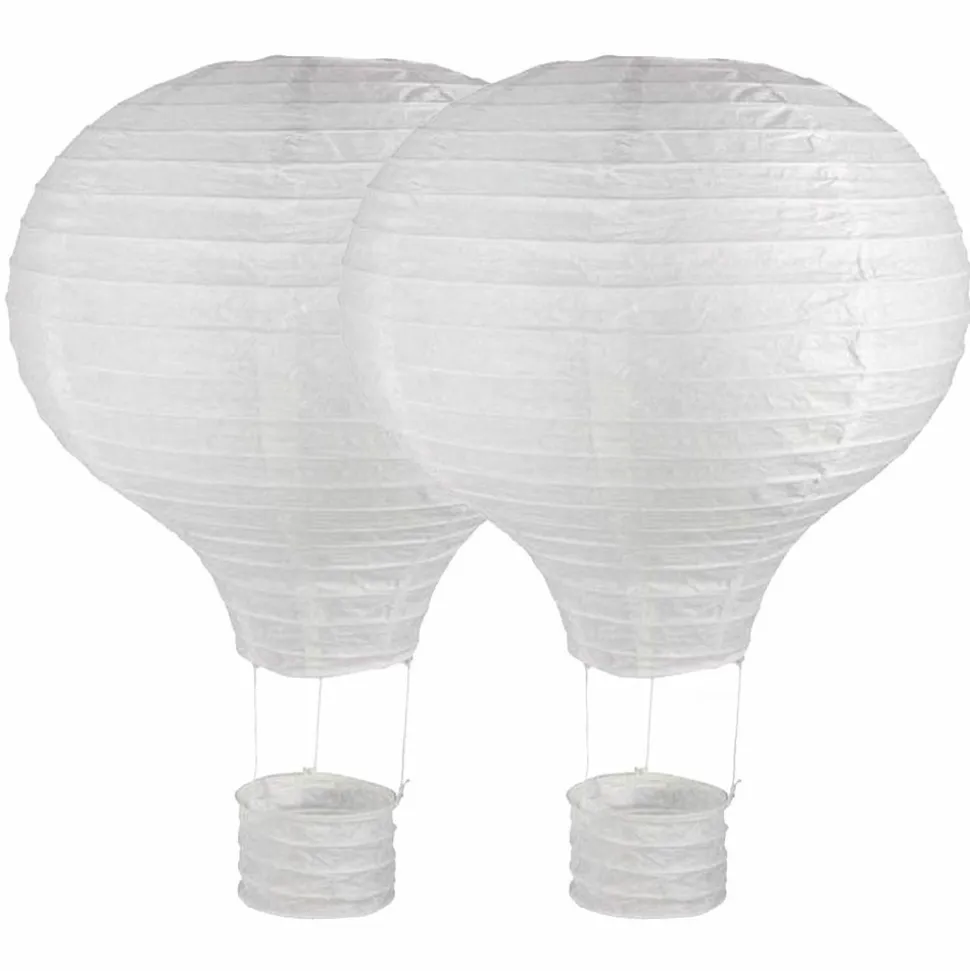 RAYHER - 2 lampions en papier montgolfière à chassis métallique ø 30 x 40 cm
