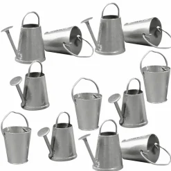 RAYHER - 6 mini arrosoirs et 6 seaux en métal 2 cm