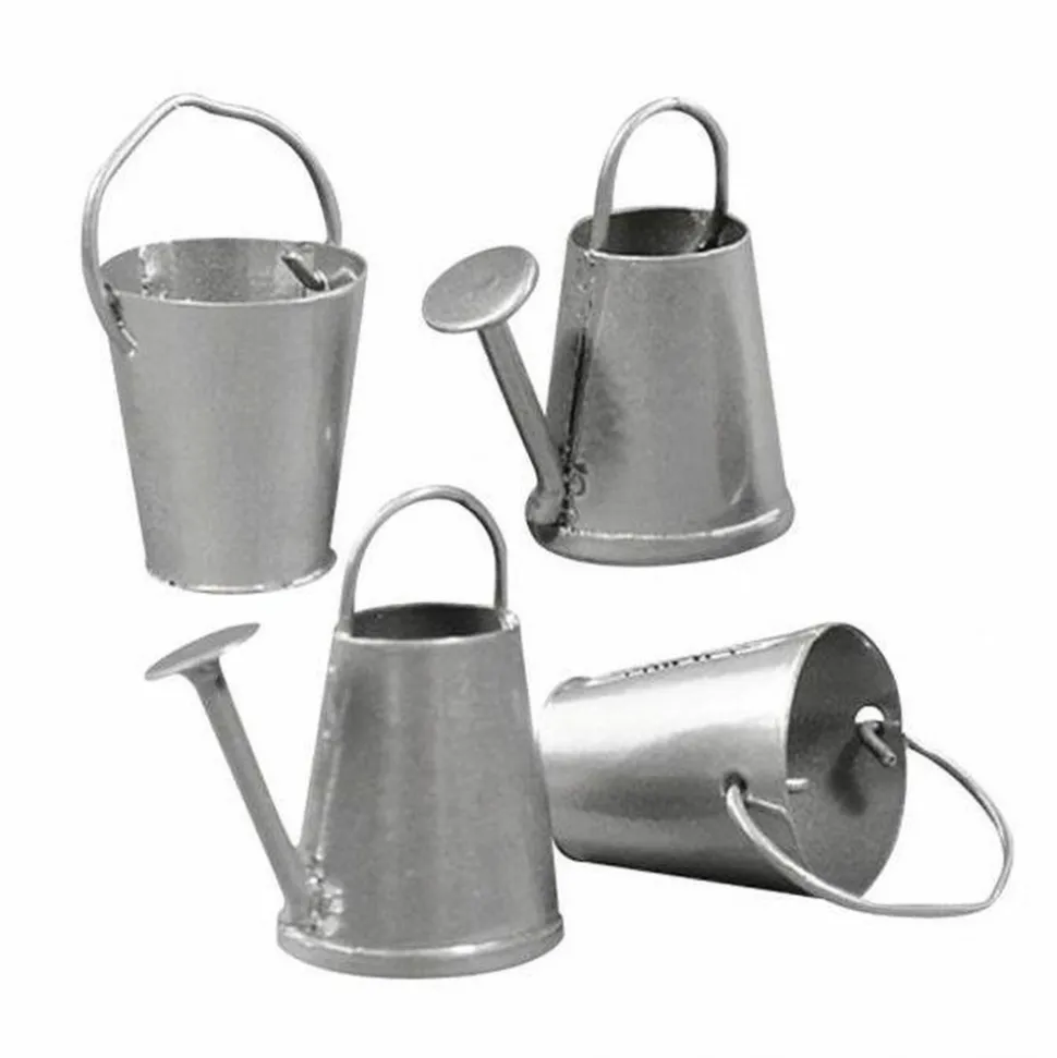 RAYHER - 6 mini arrosoirs et 6 seaux en métal 2 cm