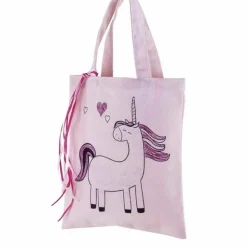 RAYHER - 2 sacs en coton rose 25 x 20 cm - licorne