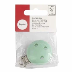 RAYHER - Attache tétine en bois 37 mm vert menthe