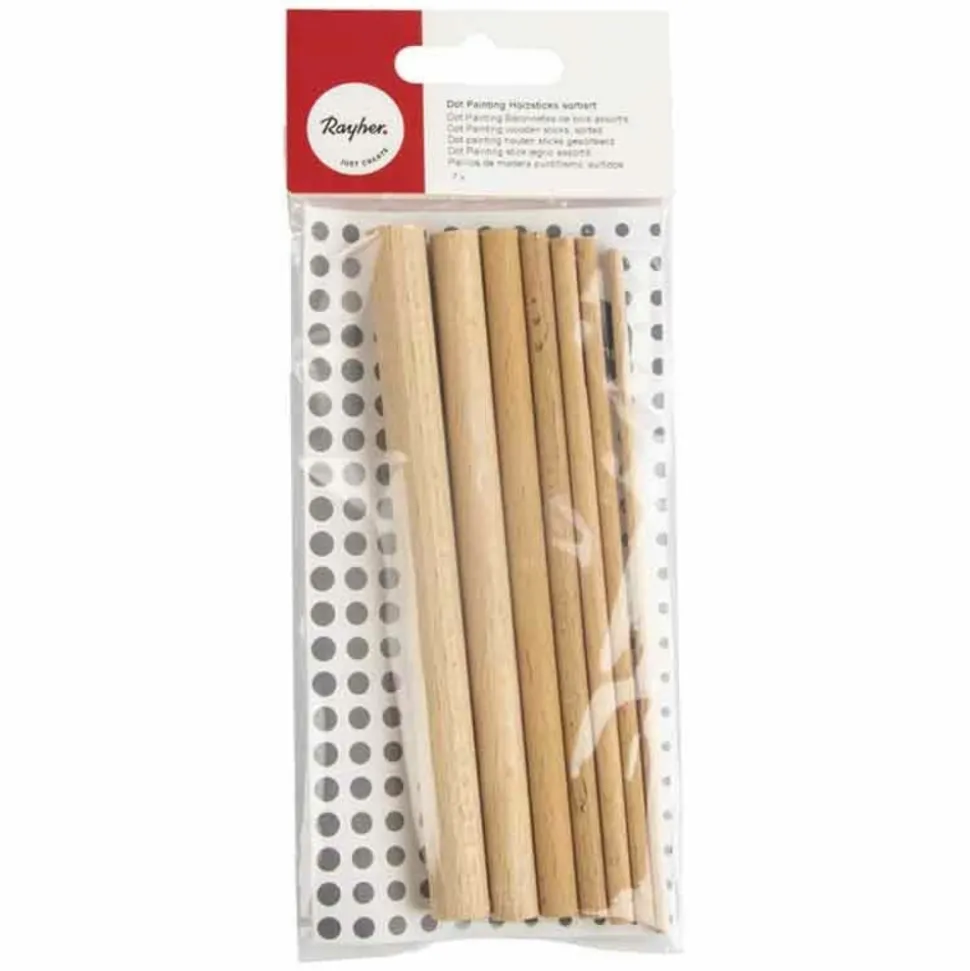 RAYHER - Bâtons en bois pour peindre de diamétre 3-12 mm