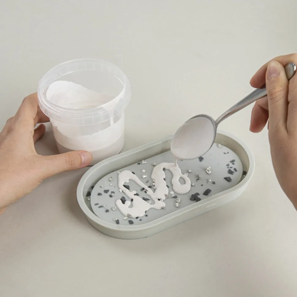RAYHER - Kit de création mini plateau en résine terrazzo