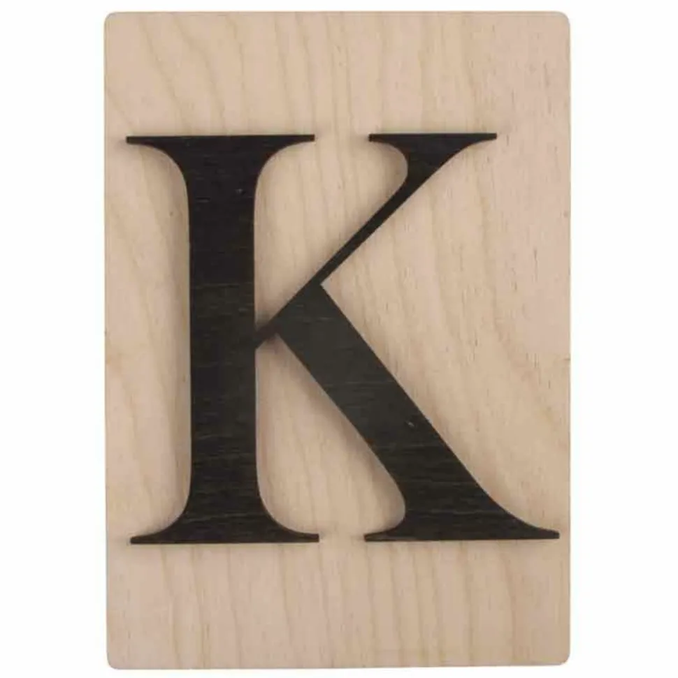 RAYHER - Lettre en bois 14,8 x 10,5 cm - k