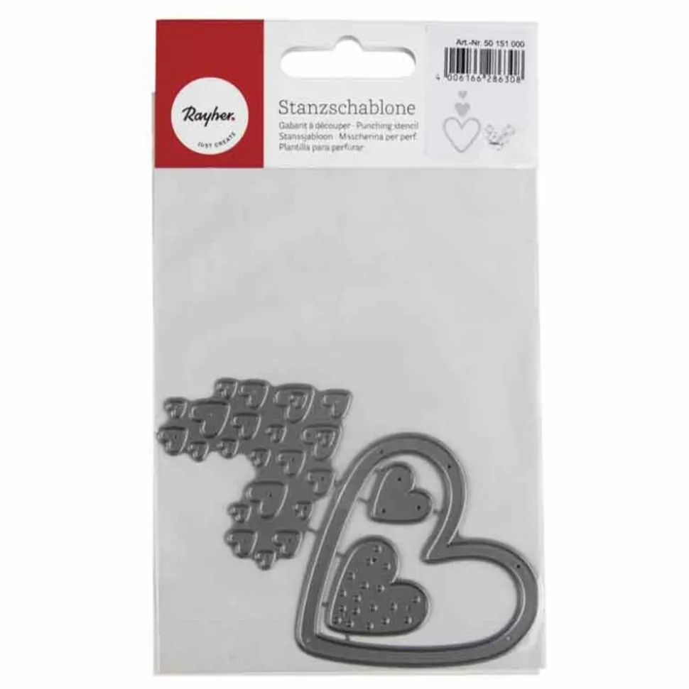 RAYHER - Matrice de découpe en métal 7,6 x 4,5 cm - cœurs