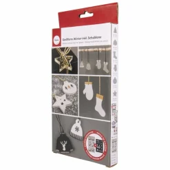 RAYHER - Moule en silicone 6 formes de noël + pochoir a5