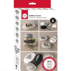 RAYHER - Moule en silicone 6 cailloux et galets 14,5 x 26 x 3,5 cm