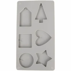 RAYHER - Moule en silicone 6 formes - maison, rond, carré, coeur, sapin, étoile