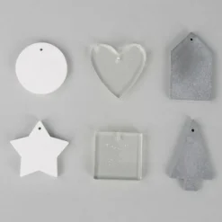 RAYHER - Moule en silicone 6 formes - maison, rond, carré, coeur, sapin, étoile