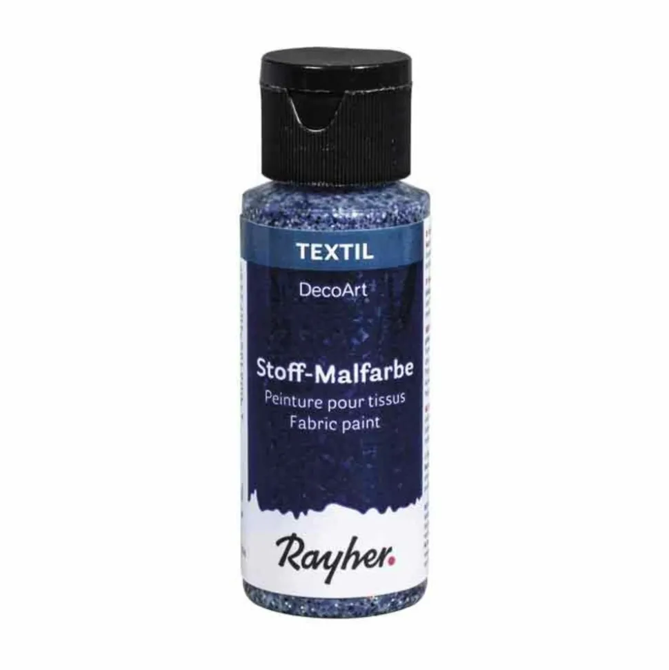 RAYHER - Peinture pour tissus extrême paillettes 59 ml - bleu