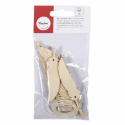 RAYHER - Pendentif en bois 12,5 x 7,5 cm - plumes