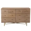 RENDEZ-VOUS DÉCO - Bran - commode 8 tiroirs en bois de manguier et pieds en métal doré