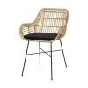 RENDEZ-VOUS DÉCO - Chiloe - chaise en rotin naturel et pieds en métal noir