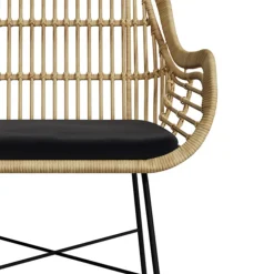 RENDEZ-VOUS DÉCO - Chiloe - chaise en rotin naturel et pieds en métal noir