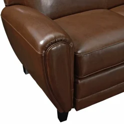 RENDEZ-VOUS DÉCO - Club - canapé 3 places marron en croute de cuir enduite