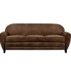 RENDEZ-VOUS DÉCO - Club - canapé 3 places marron vieilli en microfibre