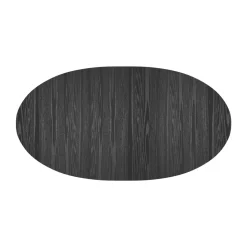 RENDEZ-VOUS DÉCO - Eddy - table ovale 6/8 personnes extensible en bois noir 170/200 cm