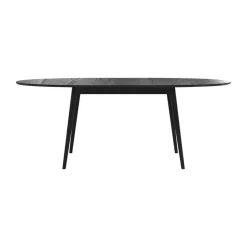 RENDEZ-VOUS DÉCO - Eddy - table ovale 6/8 personnes extensible en bois noir 170/200 cm