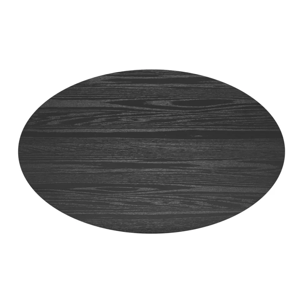 RENDEZ-VOUS DÉCO - Eddy - table ovale 6 personnes en bois noir 150 cm