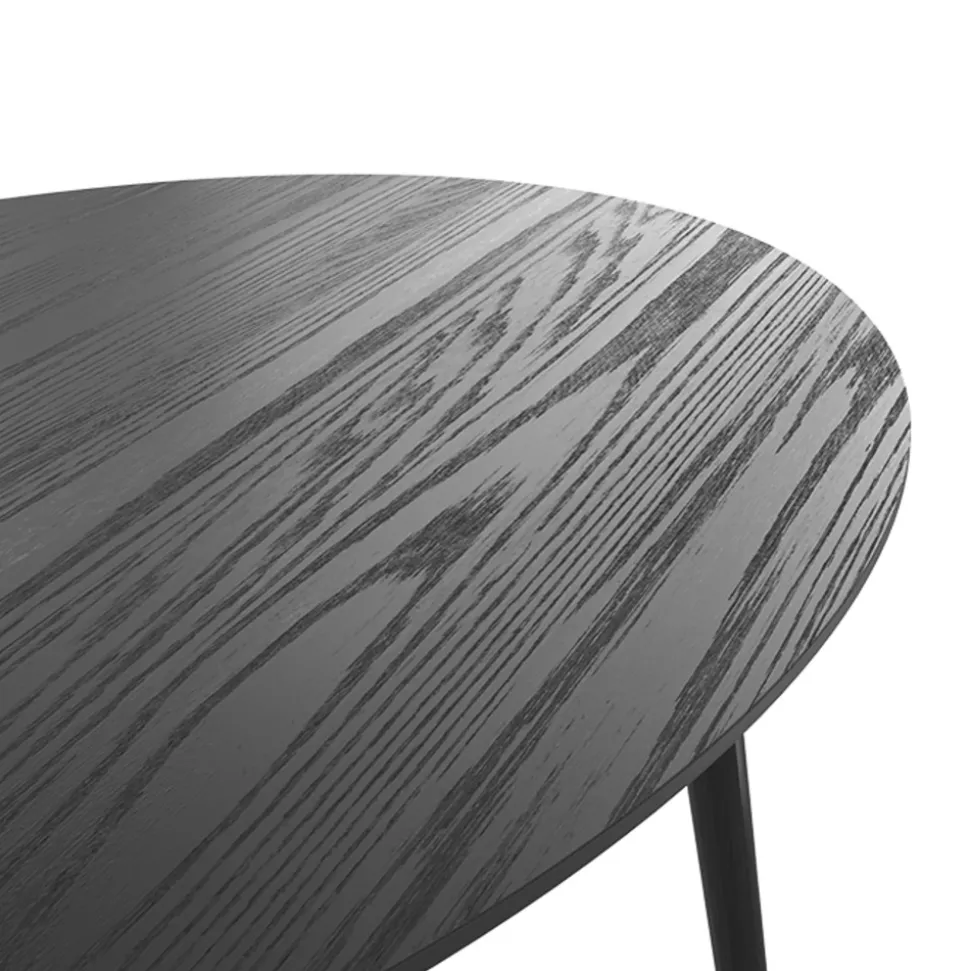 RENDEZ-VOUS DÉCO - Eddy - table ovale 6 personnes en bois noir 150 cm