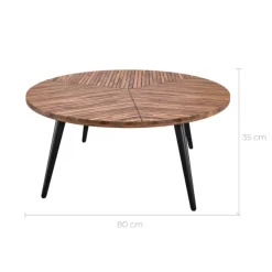 RENDEZ-VOUS DÉCO - Ella - table basse ronde en bois d'acacia d80 cm