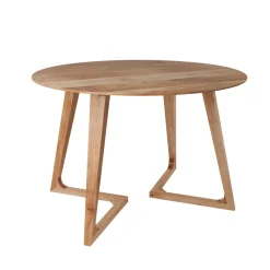 RENDEZ-VOUS DÉCO - Iguana - table ronde 4 personnes en bois d'acacia d115 cm