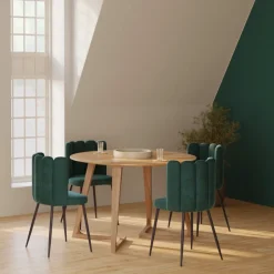 RENDEZ-VOUS DÉCO - Iguana - table ronde 4 personnes en bois d'acacia d115 cm