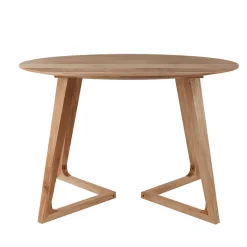 RENDEZ-VOUS DÉCO - Iguana - table ronde 4 personnes en bois d'acacia d115 cm