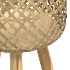 RENDEZ-VOUS DÉCO - Landi - cache-pot pieds en teck et bambou (lot de 2)