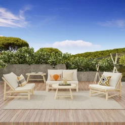 RENDEZ-VOUS DÉCO - Makam - banc de jardin en branche de teck 2 places