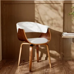 RENDEZ-VOUS DÉCO - Piada - chaise en cuir synthétique blanc