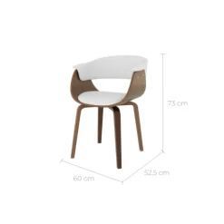 RENDEZ-VOUS DÉCO - Piada - chaise en cuir synthétique blanc