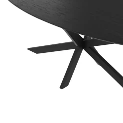 RENDEZ-VOUS DÉCO - Sparo - table ovale 10 personnes en bois de teck recyclé noir 240 cm