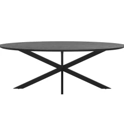 RENDEZ-VOUS DÉCO - Sparo - table ovale 10 personnes en bois de teck recyclé noir 240 cm