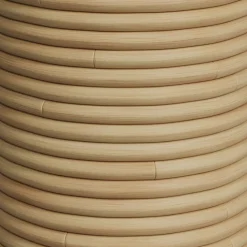 RENDEZ-VOUS DÉCO - Théa - tabouret en rotin et tissu crème h 43 cm