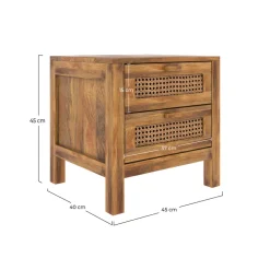 RENDEZ-VOUS DÉCO - Tiki - table de chevet 2 tiroirs en cannage