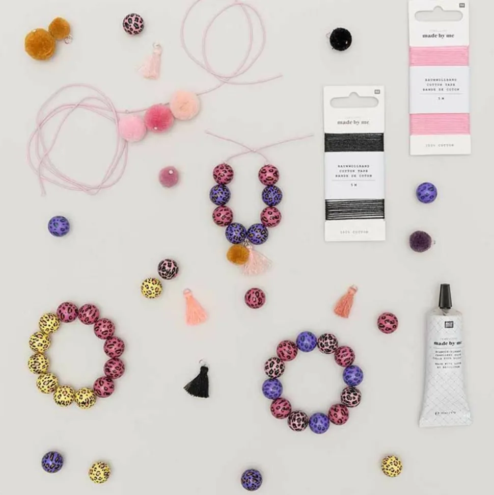 RICO DESIGN - 5 perles acid leo rose ø 16 mm