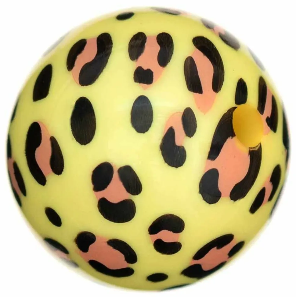 RICO DESIGN - 5 perles acid leo jaune ø 16 mm