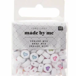 RICO DESIGN - 165 perles centre coeur 5 x 7 mm - pastel