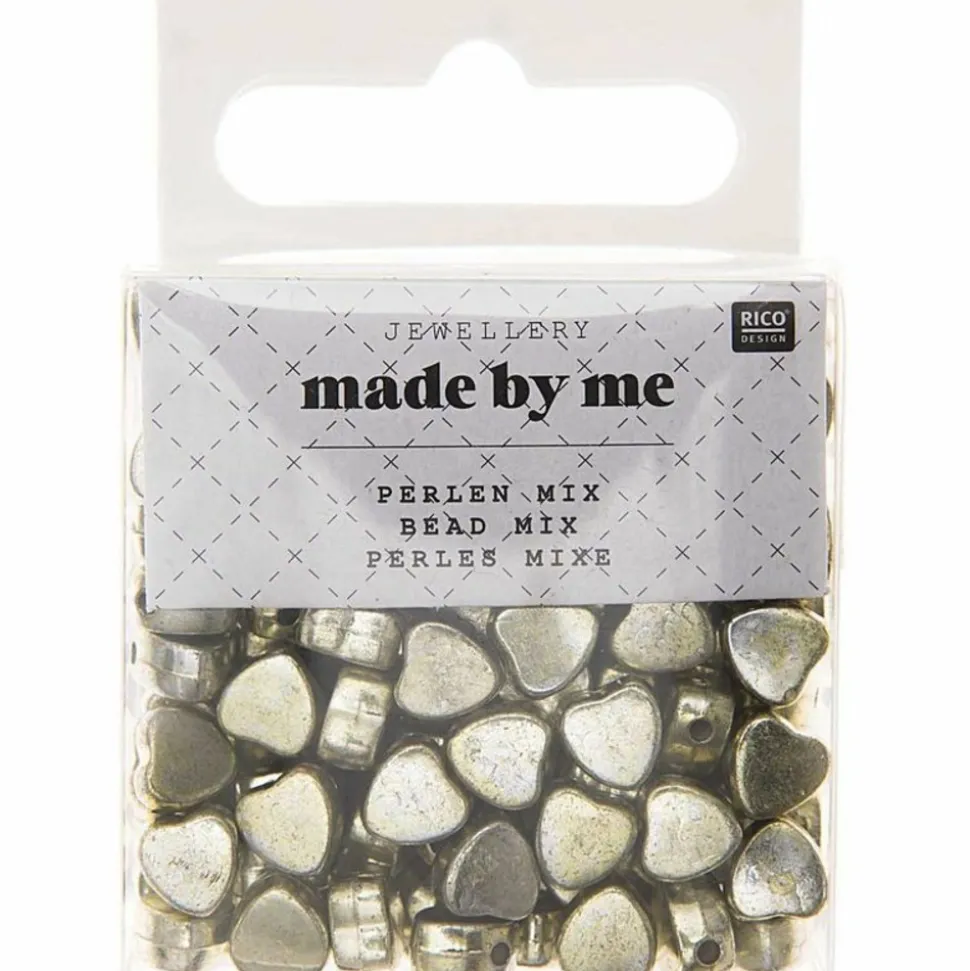 RICO DESIGN - 165 perles coeur 5 x 7 mm - doré