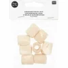 RICO DESIGN - 8 perles cylindriques - bois nature - 24 mm