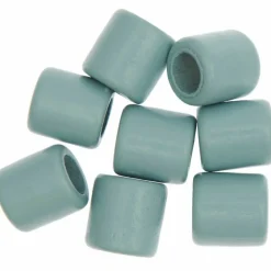 RICO DESIGN - 8 perles cylindriques - bois turquoise - 17 mm