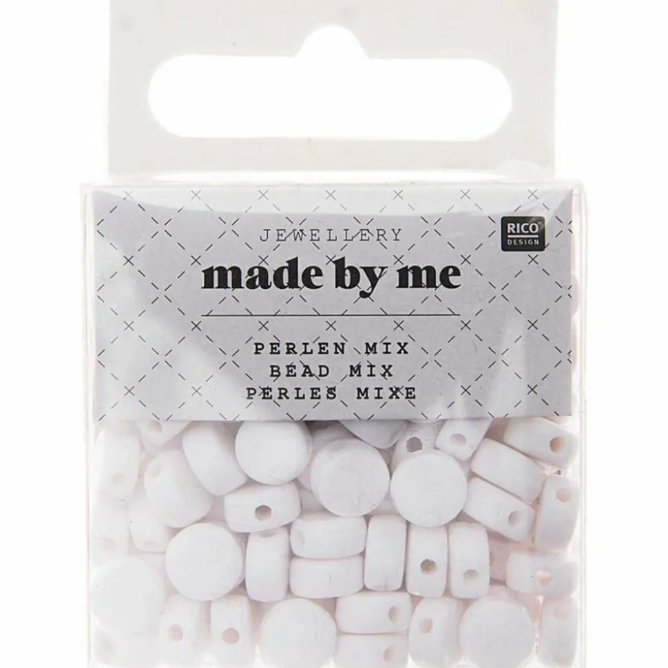 RICO DESIGN - 165 perles rondes 5 x 7 mm - blanc