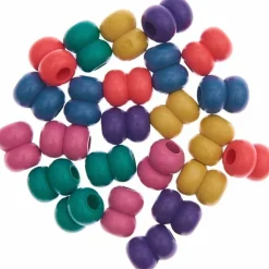 RICO DESIGN - 24 perles rondes doubles - bois arc-en-ciel - 22 mm