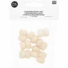 RICO DESIGN - 8 perles rondes doubles - bois nature - 22 mm