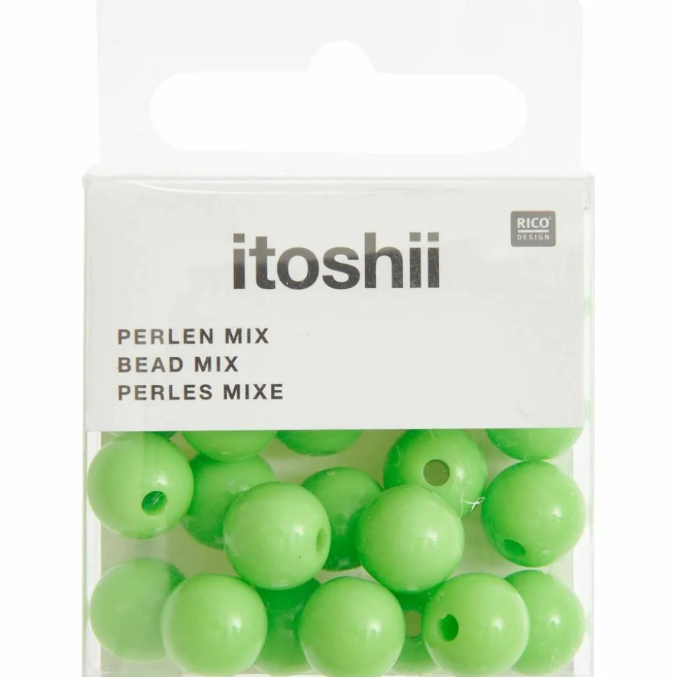 RICO DESIGN - 24 perles rondes 10 mm - vert
