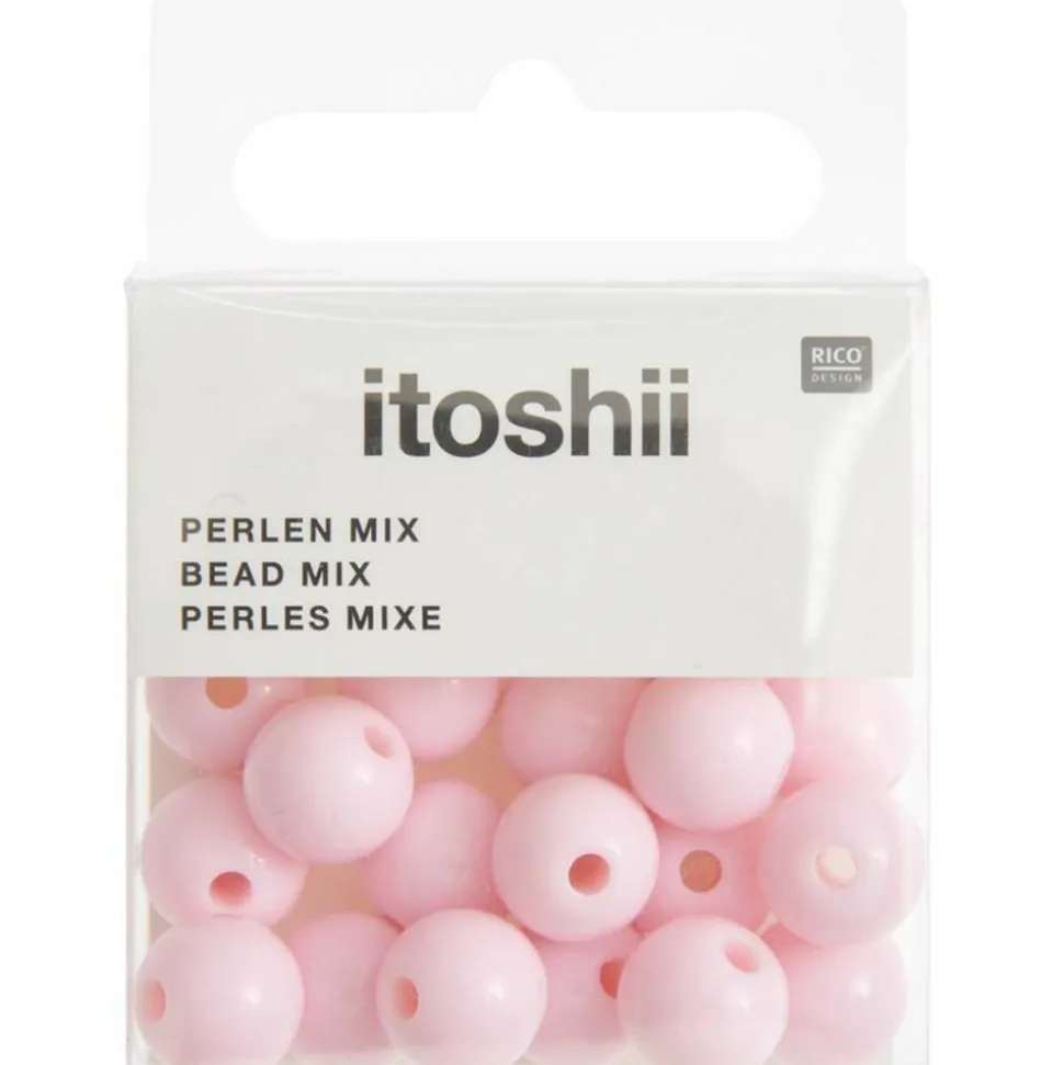 RICO DESIGN - 24 perles rondes 10 mm - rose