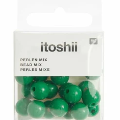 RICO DESIGN - 24 perles rondes 10 mm - vert foncé